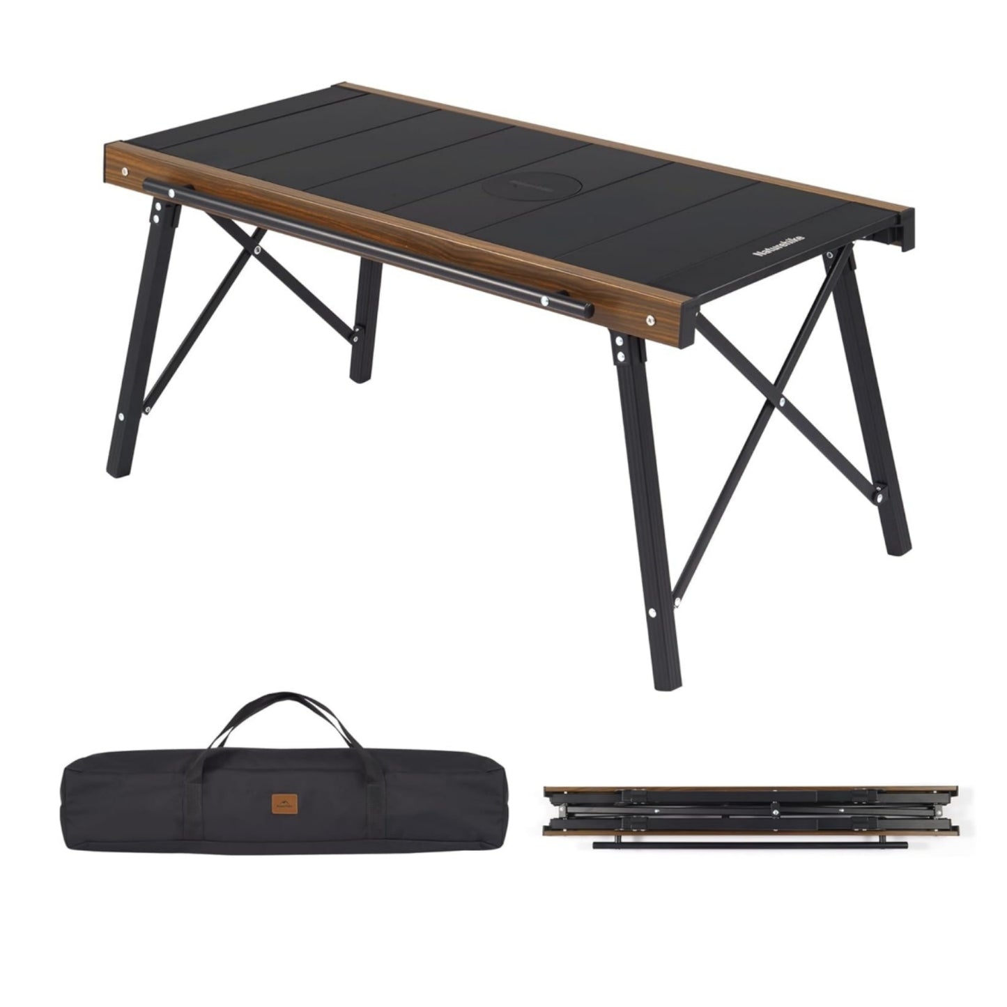 Folding camping table, portable outdoor IGT cooking system, ultra-light aluminum