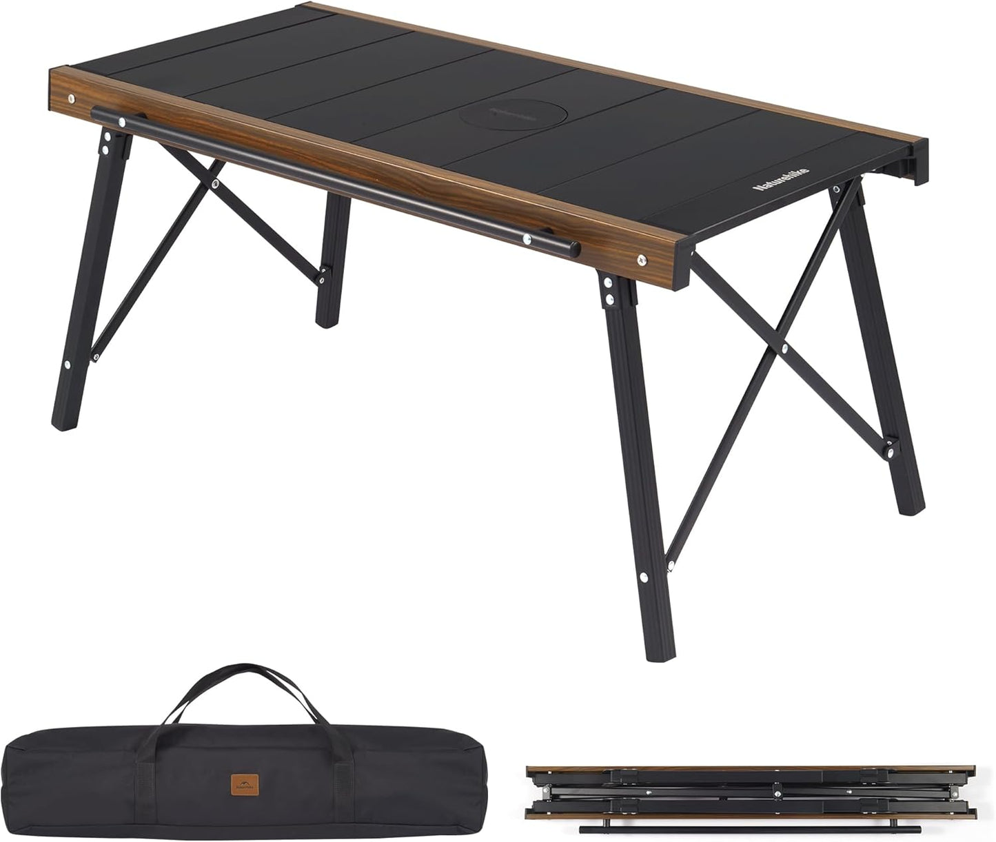 Folding camping table, portable outdoor IGT cooking system, ultra-light aluminum